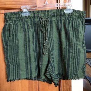 Green striped shorts